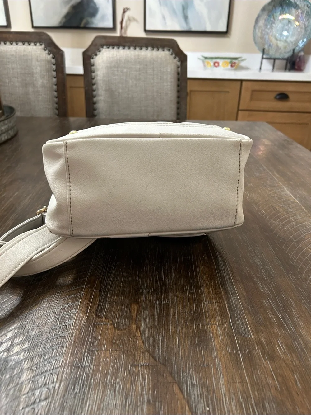 Juicy Couture Quilted Mini Backpack in Beige